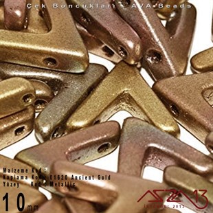 (Ava Beads) 10 mm Ancient Gold Boncuk / 4 Adet