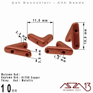 (Ava Beads) 10 mm Copper Boncuk / 4 Adet