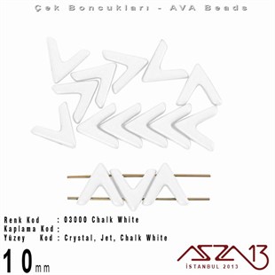 (Ava Beads) 10 mm Chalk White Boncuk / 4 Adet