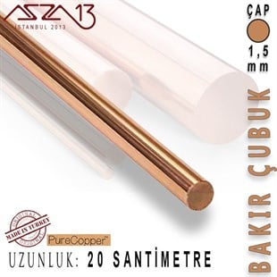 1,5 mm Çapında, 20 cm Uzunluğunda Bakır Çubuk / Paket İçeriği 5 Adet