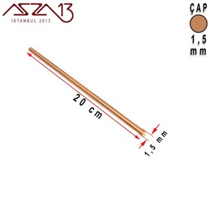 1,5 mm Çapında, 20 cm Uzunluğunda Bakır Çubuk / Paket İçeriği 5 Adet