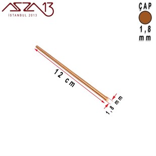 1,8 mm Çapında, 12 cm Uzunluğunda Bakır Çubuk / Paket İçeriği 5 Adet