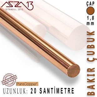 1,8 mm Çapında, 20 cm Uzunluğunda Bakır Çubuk / Paket İçeriği 5 Adet