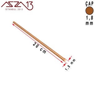 1,8 mm Çapında, 20 cm Uzunluğunda Bakır Çubuk / Paket İçeriği 5 Adet