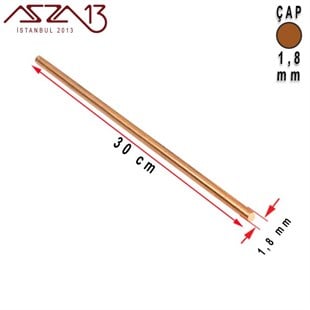 1,8 mm Çapında, 30 cm Uzunluğunda Bakır Çubuk / Paket İçeriği 5 Adet