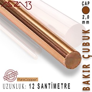 2,0 mm Çapında, 12 cm Uzunluğunda Bakır Çubuk / Paket İçeriği 5 Adet