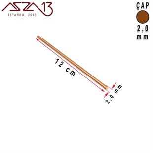 2,0 mm Çapında, 12 cm Uzunluğunda Bakır Çubuk / Paket İçeriği 5 Adet