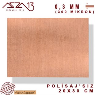 0,3 mm Bakır Levha (200 mm x 300 mm)