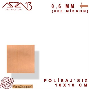 0,6 mm Bakır Levha (100 mm x 100 mm)