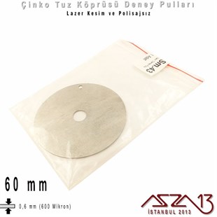 Çinko - 60 mm - Deney Pulu - Tek Delik - Yuvarlak / 1 Adet