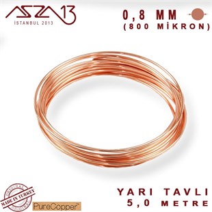 0.8 mm (800 Mikron) Bakır Tel / Paket İçeriği 5 m