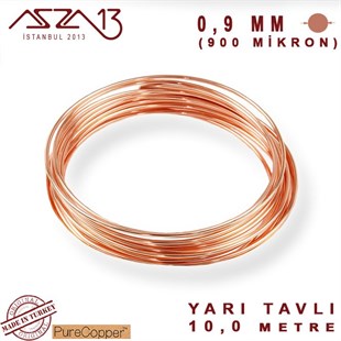 0.9 mm (900 Mikron) Bakır Tel / Paket İçeriği 10 m