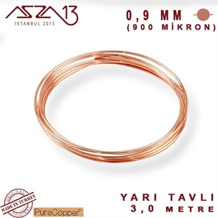 0.9 mm (900 Mikron) Bakır Tel / Paket İçeriği 3 m