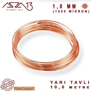 1.0 mm (1000 Mikron) Bakır Tel / Paket İçeriği 10 m