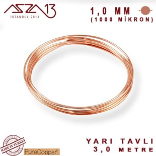1.0 mm (1000 Mikron) Bakır Tel / Paket İçeriği 3 m
