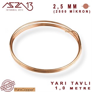 2.5 mm (2500 Mikron) Bakır Tel / Paket İçeriği 1 m