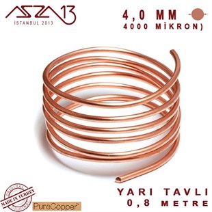 4,0 mm (4000 Mikron) Bakır Tel / Paket İçeriği 80 cm
