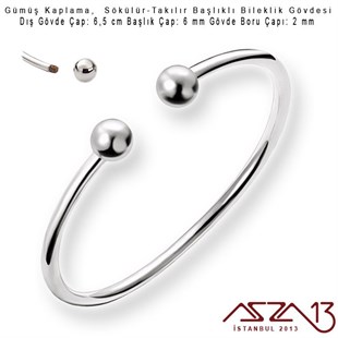 Gümüş Kaplama, Sökülür-Takılır Başlıklı Bileklik Gövdesi