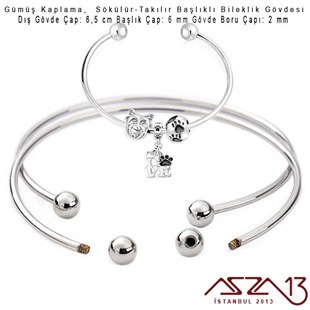 Gümüş Kaplama, Sökülür-Takılır Başlıklı Bileklik Gövdesi