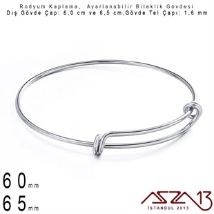 Rodyum Kaplama 1,6 mm Kalınlıkta Bileklik Gövdesi