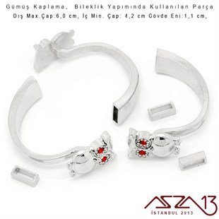 Gümüş Kaplama, Baykuş Motifli Bileklik Yapım Parçası