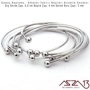 Gümüş Kaplama, Sökülür-Takılır Başlıklı Bileklik Gövdesi