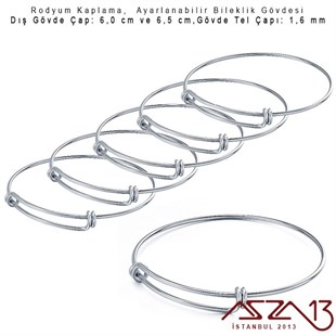 Rodyum Kaplama 1,6 mm Kalınlıkta Bileklik Gövdesi