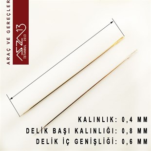 Altın Başlı Süper İnce Boncuk İğnesi / Paket İçeriği 10 Adet