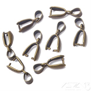 Boyunlu Kolye Klipsi / Antik Pirinç Kaplama / 14 - 17 - 20 mm Se