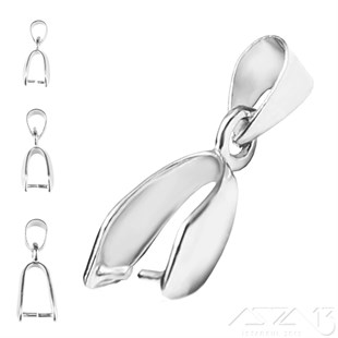 Boyunlu Kolye Klipsi / Rodyum Renk Kaplama / 14 - 17 - 20 mm Seçenekli / 1 Adet