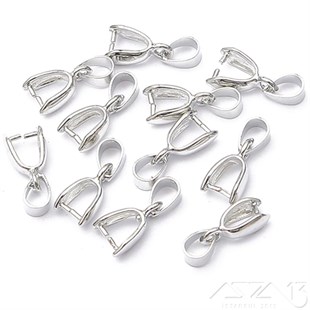 Boyunlu Kolye Klipsi / Rodyum Renk Kaplama / 14 - 17 - 20 mm Seçenekli / 1 Adet