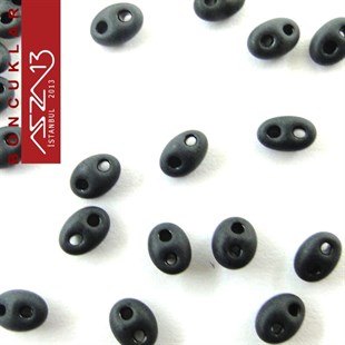 65 Adet 2,5x5 mm  Siyah Renkli Twin Cam Boncuk (3,8 gr)