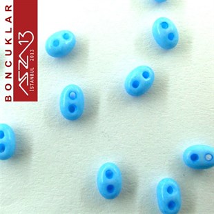 65 Adet 2,5x5 mm Mavi Renkli Twin Cam Boncuk (3,8 gr)