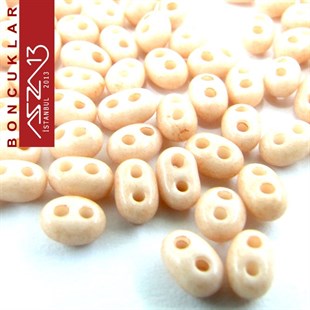 65 Adet 2,5x5 mm Somon Renkli Twin Cam Boncuk (3,8 gr)