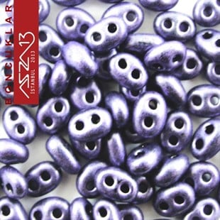 65 Adet 2,5x5 mm Metalik Mor Renkli Twin Cam Boncuk (3,8 gr)