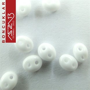 65 Adet 2,5x5 mm Beyaz Renkli Twin Cam Boncuk (3,8 gr)