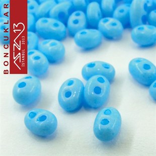 65 Adet 2,5x5 mm Mavi Renkli Twin Cam Boncuk (3,8 gr)