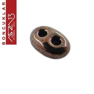 65 Adet 2,5x5 mm Metalik Bronz Renkli Twin Cam Boncuk (3,8 gr)