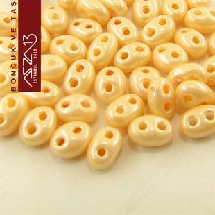 65 Adet 2,5x5 mm Metalik Somon Renkli Twin Cam Boncuk (3,8 gr)