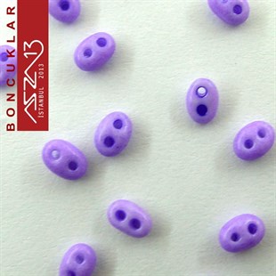 65 Adet 2,5x5 mm Lavanta Renkli Twin Cam Boncuk (3,8 gr)