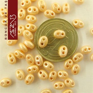 65 Adet 2,5x5 mm Metalik Somon Renkli Twin Cam Boncuk (3,8 gr)