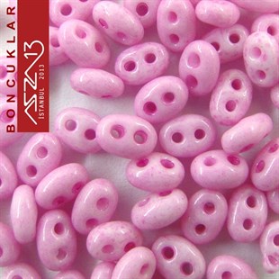 65 Adet 2,5x5 mm Pembe Renkli Twin Cam Boncuk (3,8 gr)