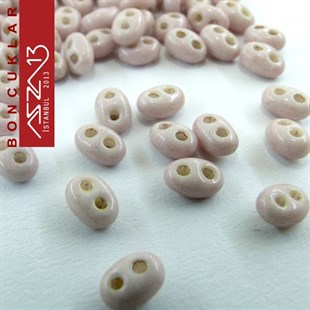 65 Adet 2,5x5 mm Bej Renkli Twin Cam Boncuk (3,8 gr)