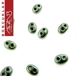65 Adet 2,5x5 mm Metalik Petrol Yeşili Renkli Twin Cam Boncuk (3,8 gr)