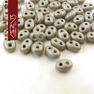 65 Adet 2,5x5 mm Koyu Gri Renkli Twin Cam Boncuk (3,8 gr)