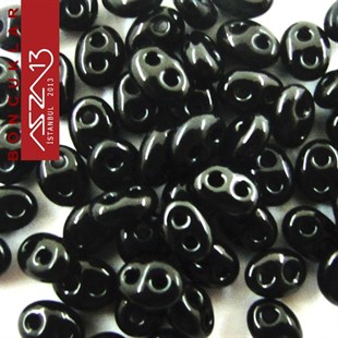 65 Adet 2,5x5 mm Metalik Siyah Renkli Twin Cam Boncuk (3,8 gr)