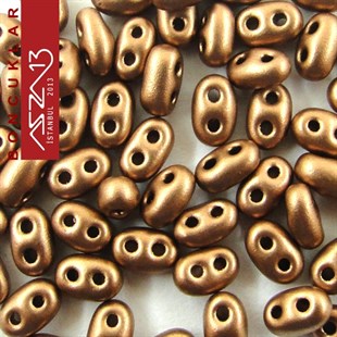 65 Adet 2,5x5 mm Metalik Bakır Renkli Twin Cam Boncuk (3,8 gr)