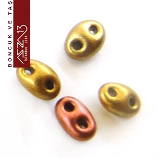 65 Adet 2,5x5 mm Metalik İris Renkli Twin Cam Boncuk (3,8 gr)