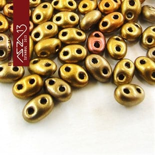 65 Adet 2,5x5 mm Metalik İris Renkli Twin Cam Boncuk (3,8 gr)