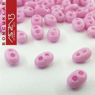 65 Adet 2,5x5 mm Pembe Renkli Twin Cam Boncuk (3,8 gr)